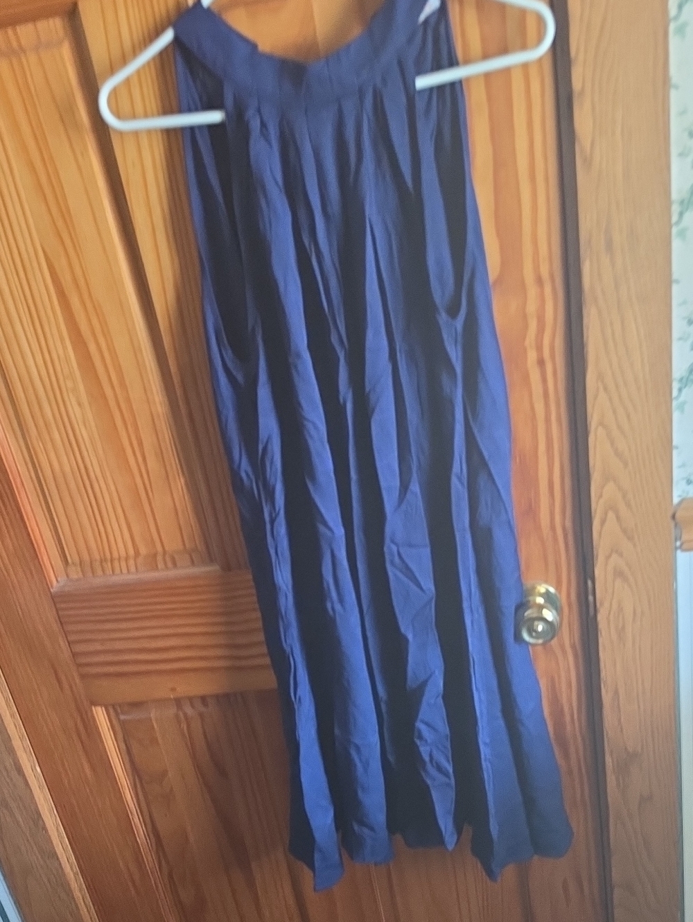 Kirundo Women's Navy Blue Pleated Maxi Skirt